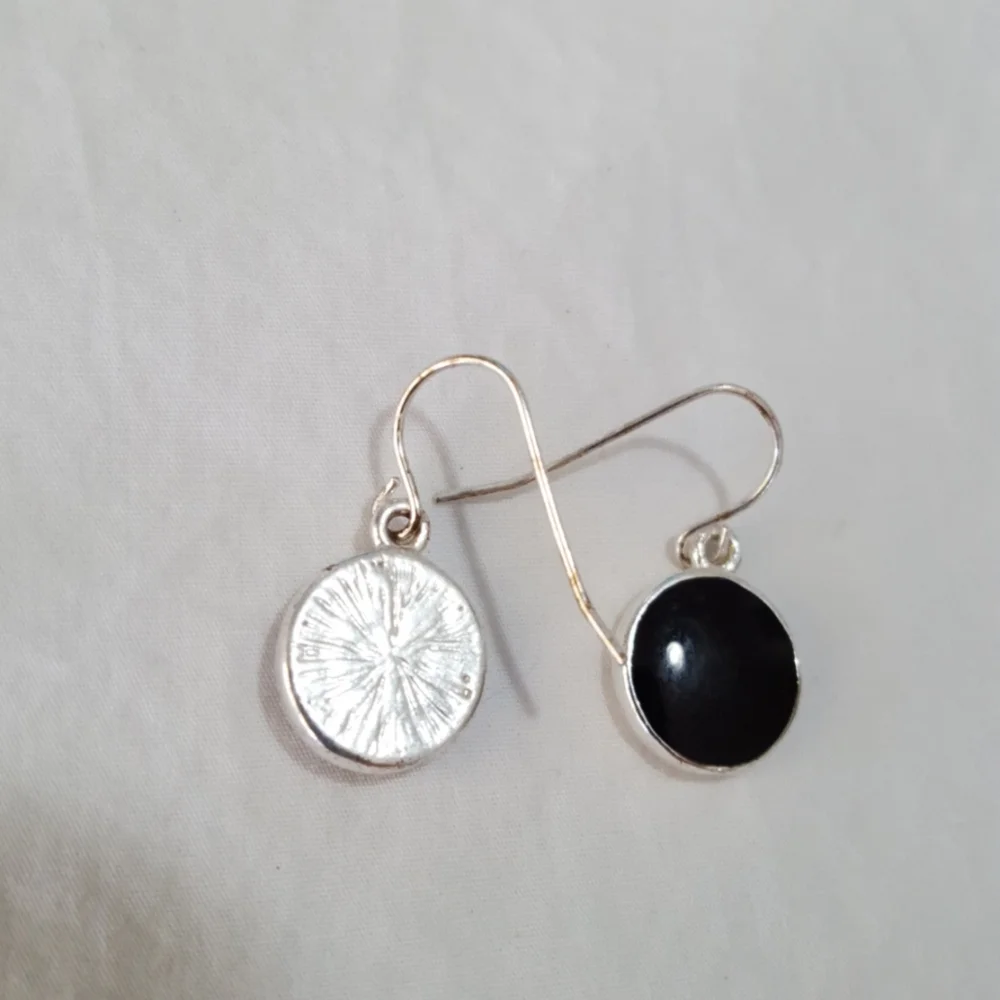 Earrings Round Black